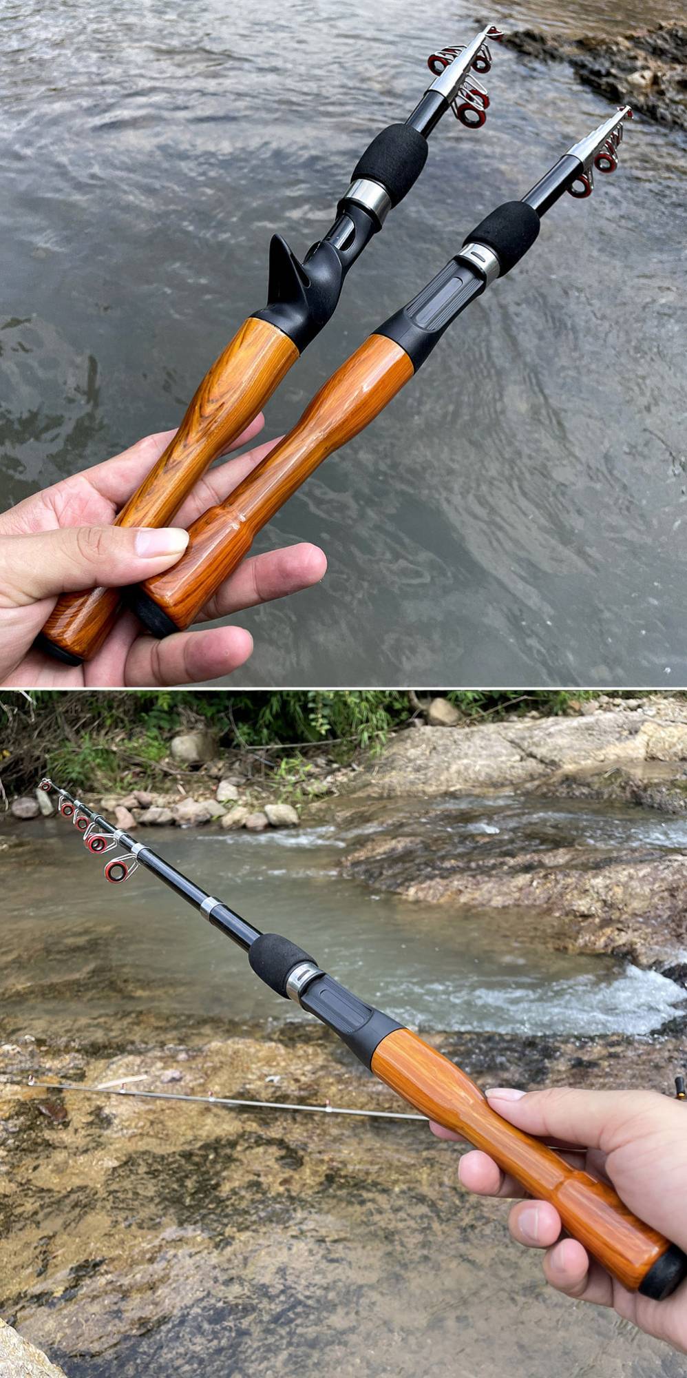 Lure Fishing Rod 1.3m 1.6m 1.8m Carbon Spinning Casting Baitcasting Mini Short Light Travel Lure Rod