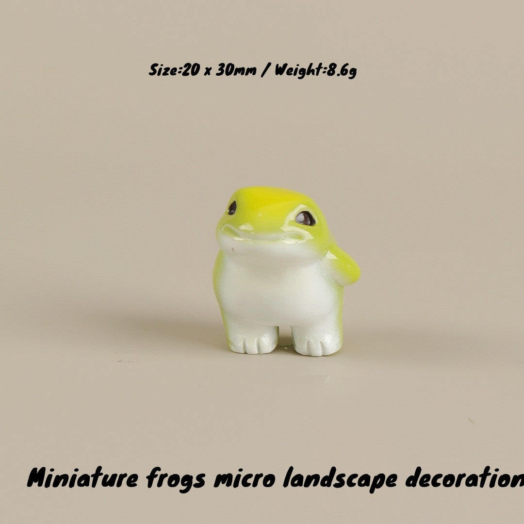 6PCS Miniature Frogs Micro Landscape Decoration Kawaii Forg Fairy Garden Accessories Mini Forg Desk Decoration