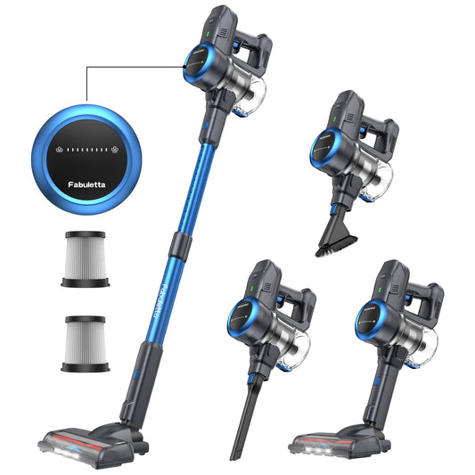 Fabuletta Cordless Vacuum Cleaner, 24Kpa Powerful Suction Stick Vacuum Cleaner With 250W Brushless Motor, LED Display