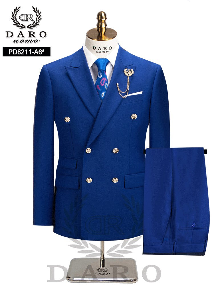DAROuomo 2025 Men Suit Slim Fit Formal Business Work Wear Suits 2Pcs Set (Jacket+Pants)DR8211
