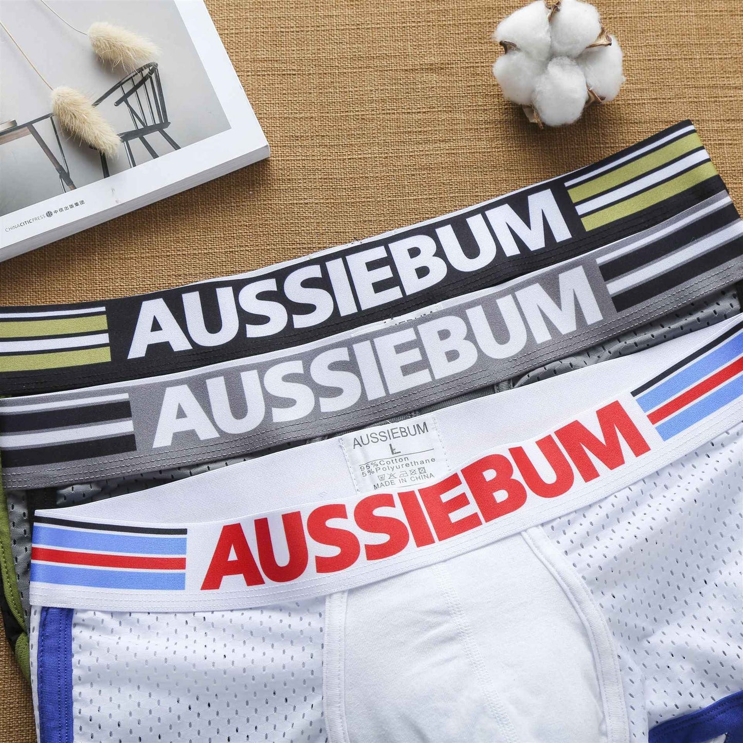 Men's boxers pure cotton mesh fashionable youth underwear student underpants
