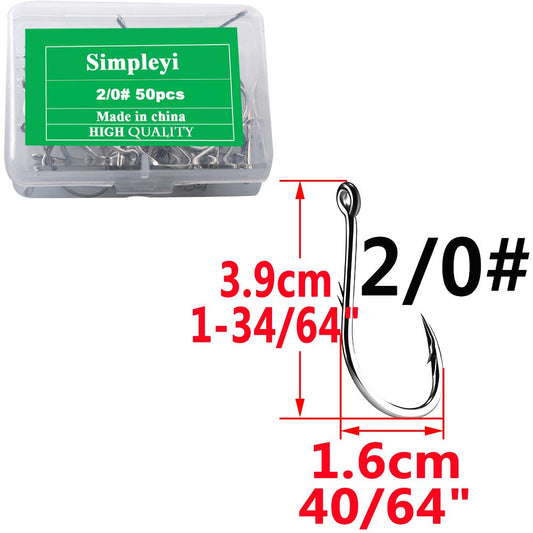 50pcs/Box Barbed High Carbon Steel Fishing Hooks Sea Worm Carp Single Circle Hook Set Fly Fishing Accessories Tackle Fishhook