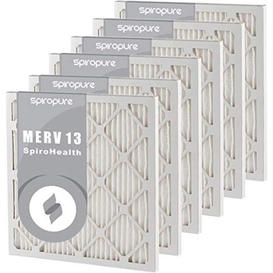 MERV 13 Pleated Air Filters 13x21.5x1 in USA Made 6 Pack White High Efficiency for Home HVAC Systems