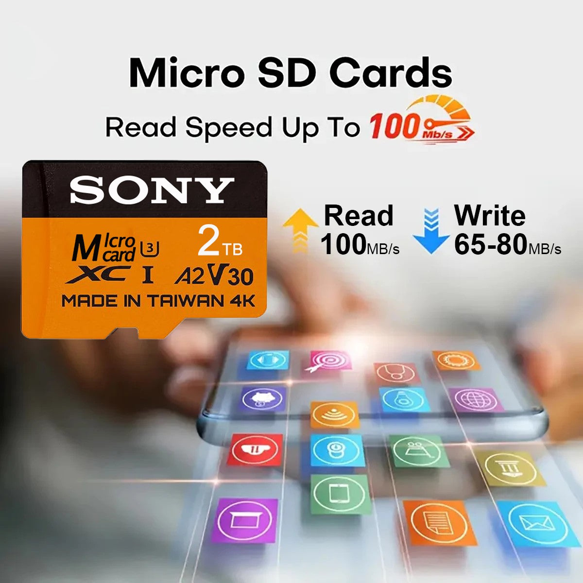 Cartão de Memória Sony 2TB 1TB 512GB 256GB 128GB 64GB Mini SD TF Micro Cartão para Nintendo Switch Alta Velocidade Classe10 V30
