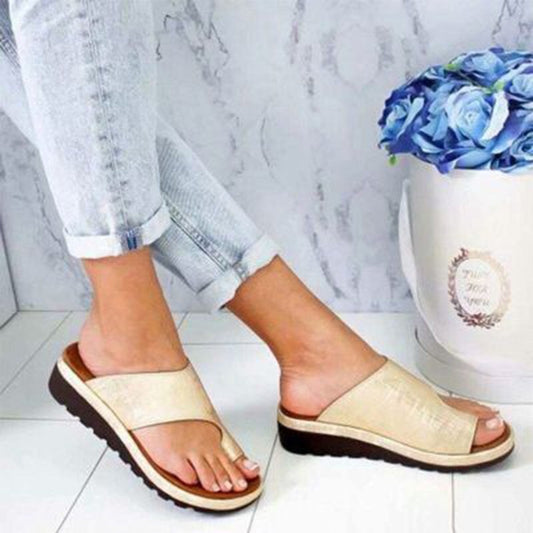 Women Shoes Sandals Orthopedic Corrector Ladies Sandals Flats Soft PU Leather Shoes Woman Sandals Flip Flops Sapato Feminino
