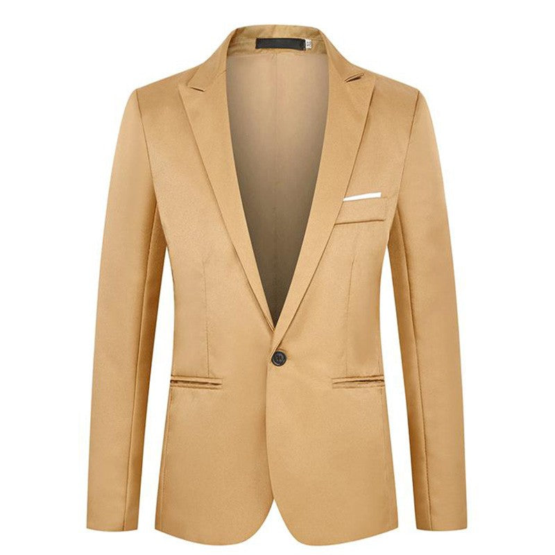 Summer Men's Casual Suit Fashion Business Office Trendy Non-ironing Anti-wrinkle Suit Jacket Solid Color Slim Fit Men's Suit