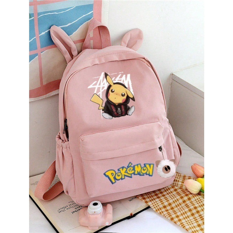 Miniso Pokémon Desenho Animado Mochila Orelhas de Coelho Fofa Bolsa Escolar Primária Para Alunos Moderna Casual Pequena Mochila Escolar Estilo Unissex