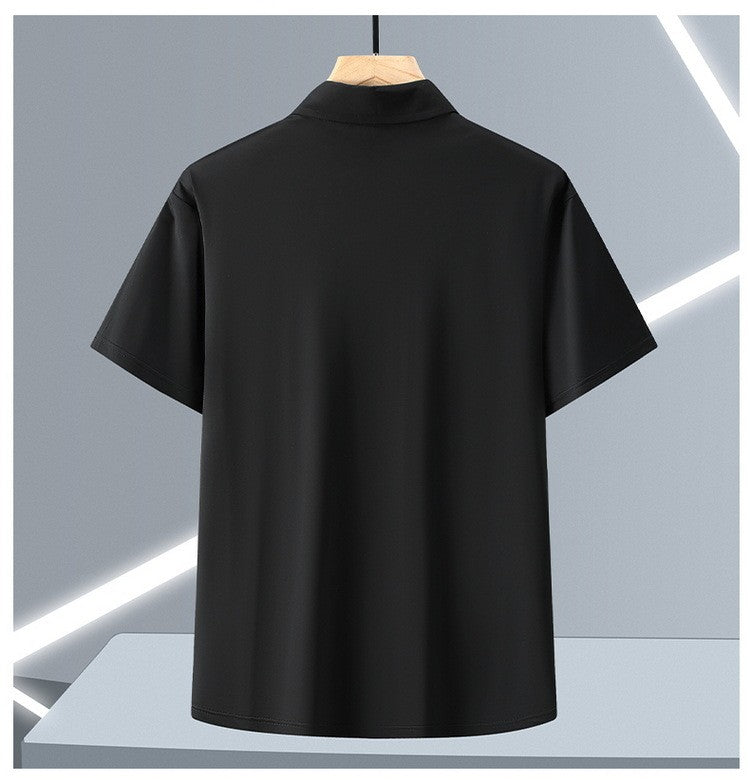 Ice Silk Summer Men's Dress Shirt Turn Down Collar Business Elastic Classic Top Male Plus Size Stretch 6XL 8XL 7XL 9XL 10XL 11XL