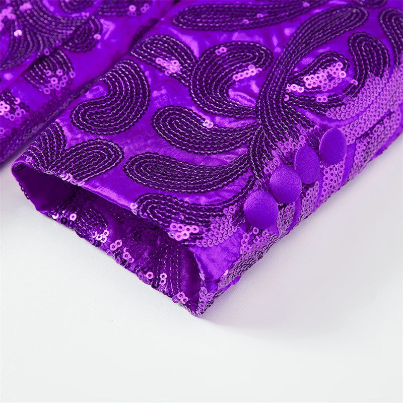 2025 New Men Sequined Suit Single Button Slim Fit Jacket Fashion Singer Bar KTV Stage Performance Luxurious Dress Blazers