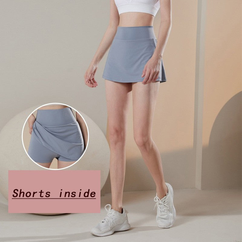 Summer High Waist Sports Short Skirt Lined Shorts Fitness Yoga Quick Dry Running