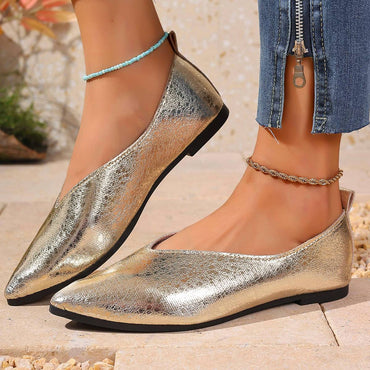 Women Flats New Leather Luxury Loafers Shoes Pointed Toe Elegant Mary Janes Shoes for Women Comfortable Outdoor Sneakers Women