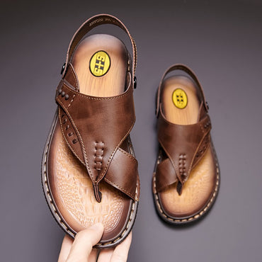 Sandals for men summer breathable and anti slip herringbone sandals dual-use for both external and soft soled men's beach shoes