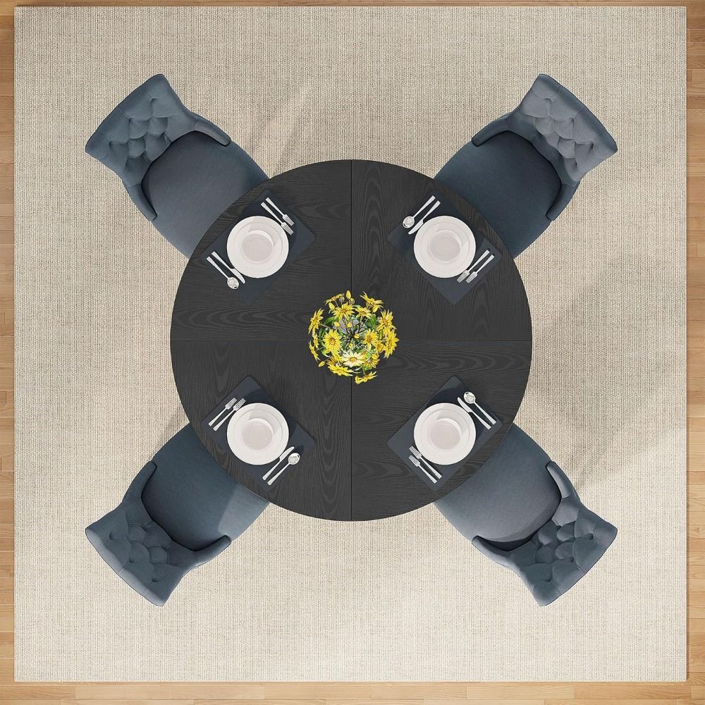 Tribesigns Round Dining Table Wood Kitchen Table for Dining Room, 47 in Dinning Room Tables for 4 Man, Farmhouse Dinner Table wi