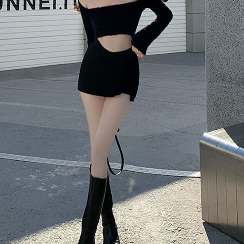 Black Split Mini Skirts Women Summer Sexy Club High Waist Slit Skirt Streetwear
