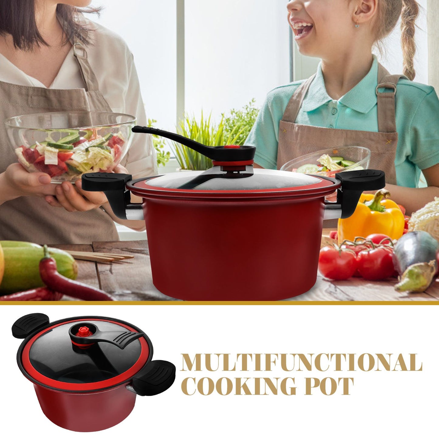 1Pc Multifunctional Cookware Nonstick Pressure Cooker Household Saucepan Micro Pressure Cooker Steamer Pot Stockpots Electric