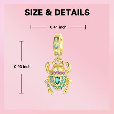 Gold Series 925 Sterling Silver Charms Bead Pendans Hummingbird Scarab Jesus Virgin Mary Charm Fit Bracelet Women's Jewelry Gift