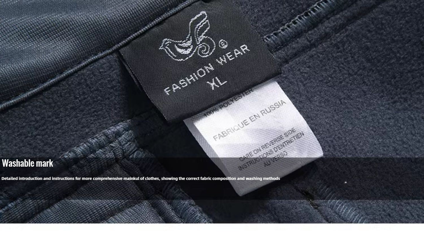 2024 Big Size Waterproof Pants Men Soft Shell Fleece Warm Trousers Male Outdoor Plus Large 9XL 4XL 8XL Work Winter Autumn Black