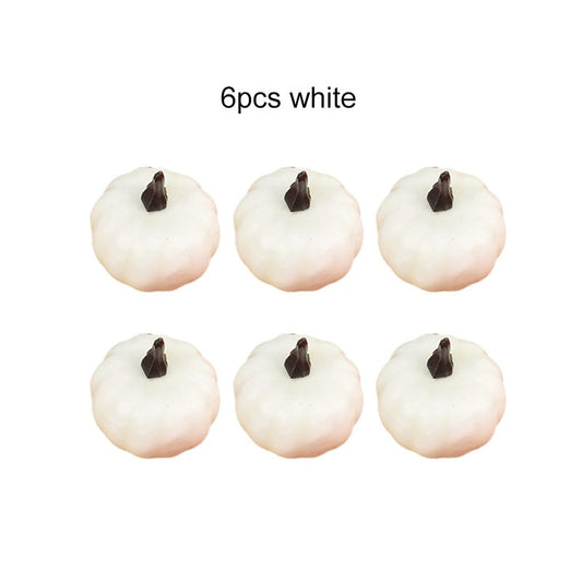 6/12pcs Simulated Pumpkin Decoration 5.5cm Vegetable Model Yellow / White Halloween Family Party Atmosphere DIY Decorations TMZ