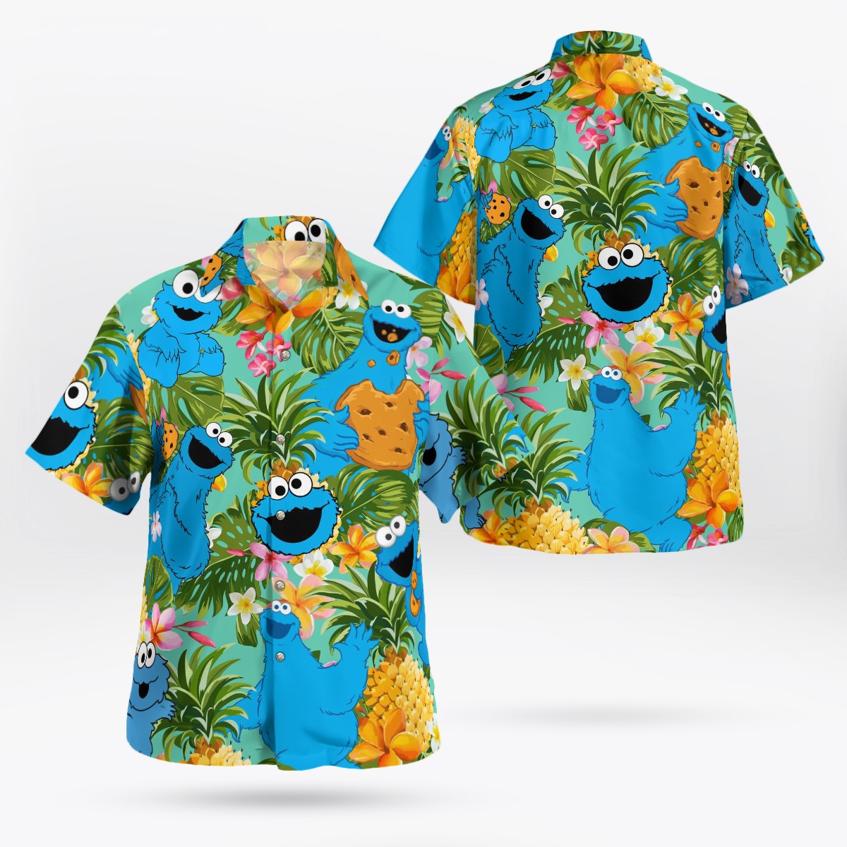 Harajuku Anime 3D Elmo Shirt Hawaiian Shirt Men's Summer Short sleeved Shirt Men's Shirt 2024 Plus Size 3xlshirt Chemistry Homme
