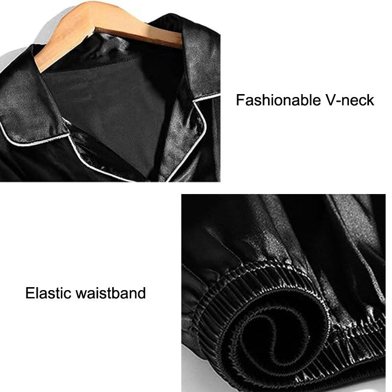 Men Pajama Sets Microfiber Sleepwear For Sleeping Man Shirt Satin Long Sleeve Pyjamas Male Home Night Wear Big size Loungewear