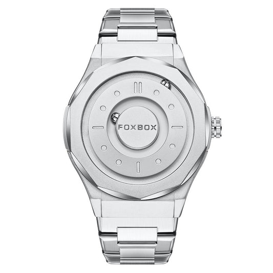 FOXBOX Creative Scrolling Pointer Magnetic Force Men's Quartz Wristwatches Outdoor Sports Waterproof Watch Men Relogio Masculino