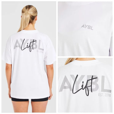 High Quality Women's Fashion Letter Printing Sports Fitness Short Sleeved T-shirt Crew Neck T Shirt Tops Unisex Tee Clothing