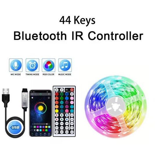 18 LED Strip Lights 5050 RGB USB Color Changing Flexible Lamp Tape with APP Control for Room Decoration TV Backlight