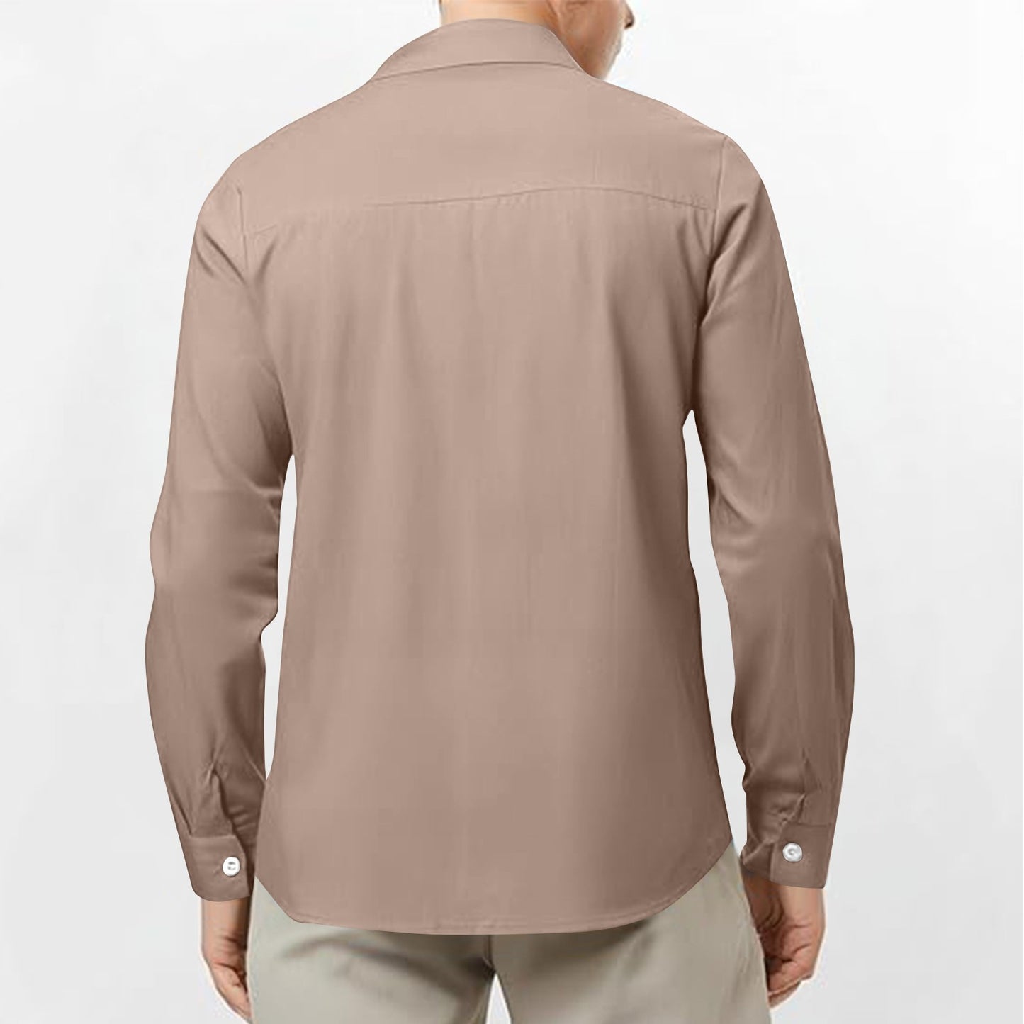 Men's tops long sleeve new style shirt cotton linen cool solid color loose lapel casual beach style cardigan spring and summer