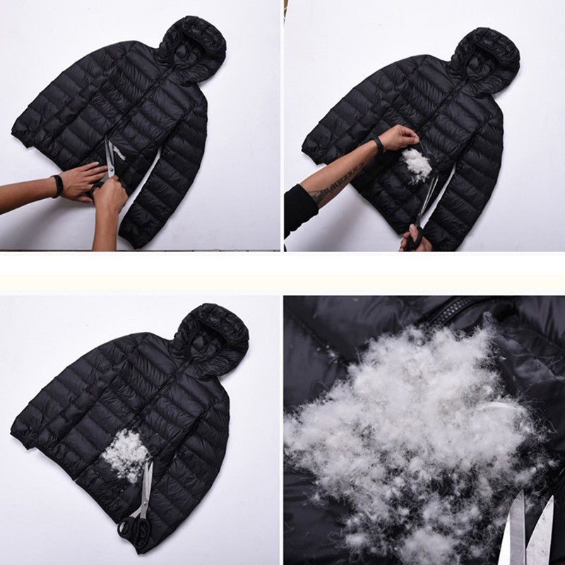White Duck Down Winter Hoody Jackets Ultra-light Women Down Coats Puffer Long Sleeve Warm Slim Portable Thin Female Outwears 7XL