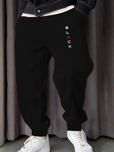 Black Simple Letter Print Male Sweatpant Comfortable Multicolor Pants Y2K Fleece Pant Casual Jogging Sweatpants Unisex Britches