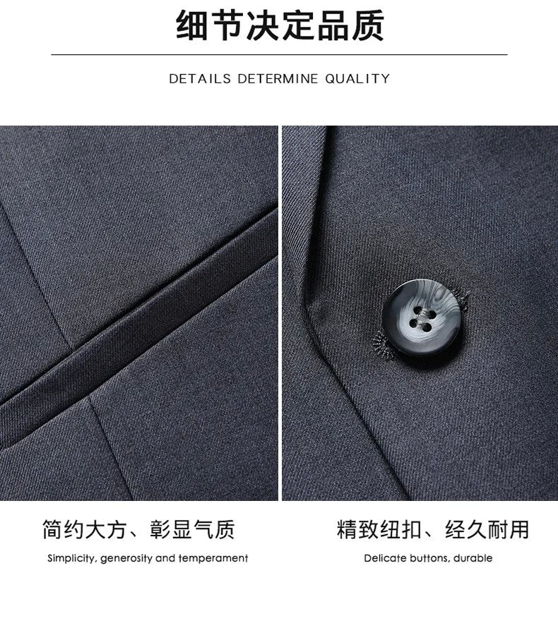 Suit Boutique Men's Fashion Business (Blazer+ Vest + Trousers) Gentleman's Wedding Casual Professional Formal Suit 3 Piece M-6XL