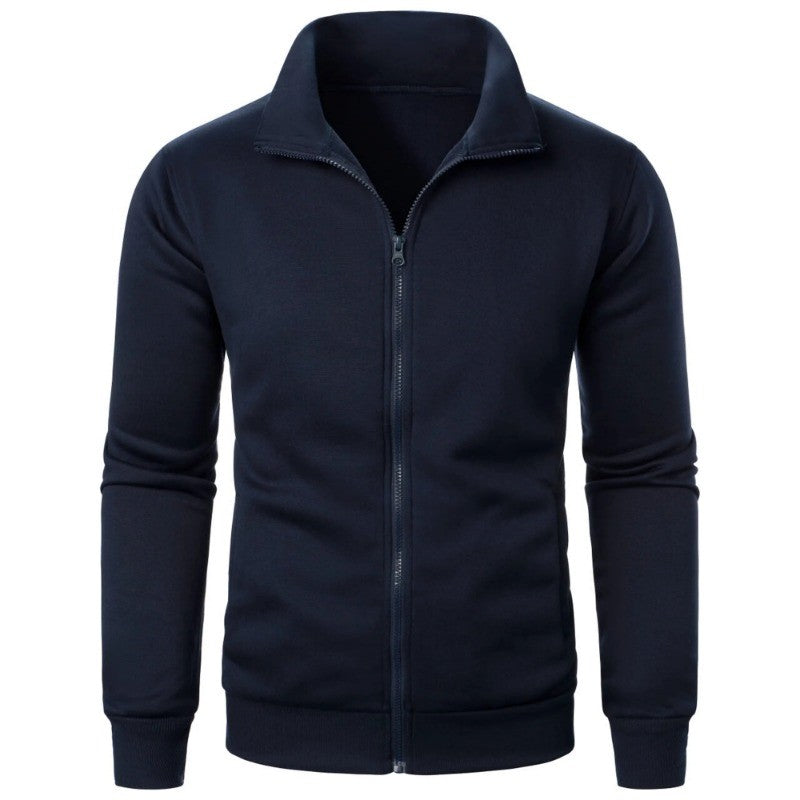 Autumn Men's Long Sleeve Zipper Jacket Coats Solid Color Warm Sweatshirts Casual Baseball Jacket Outdoor Streetwear