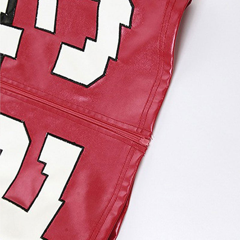 Women Crop Coat New Streetwear Fashion Letter Print Autumn Casual Sporty Wild Clothing Uniform Trend Female Faux Leather Jacket