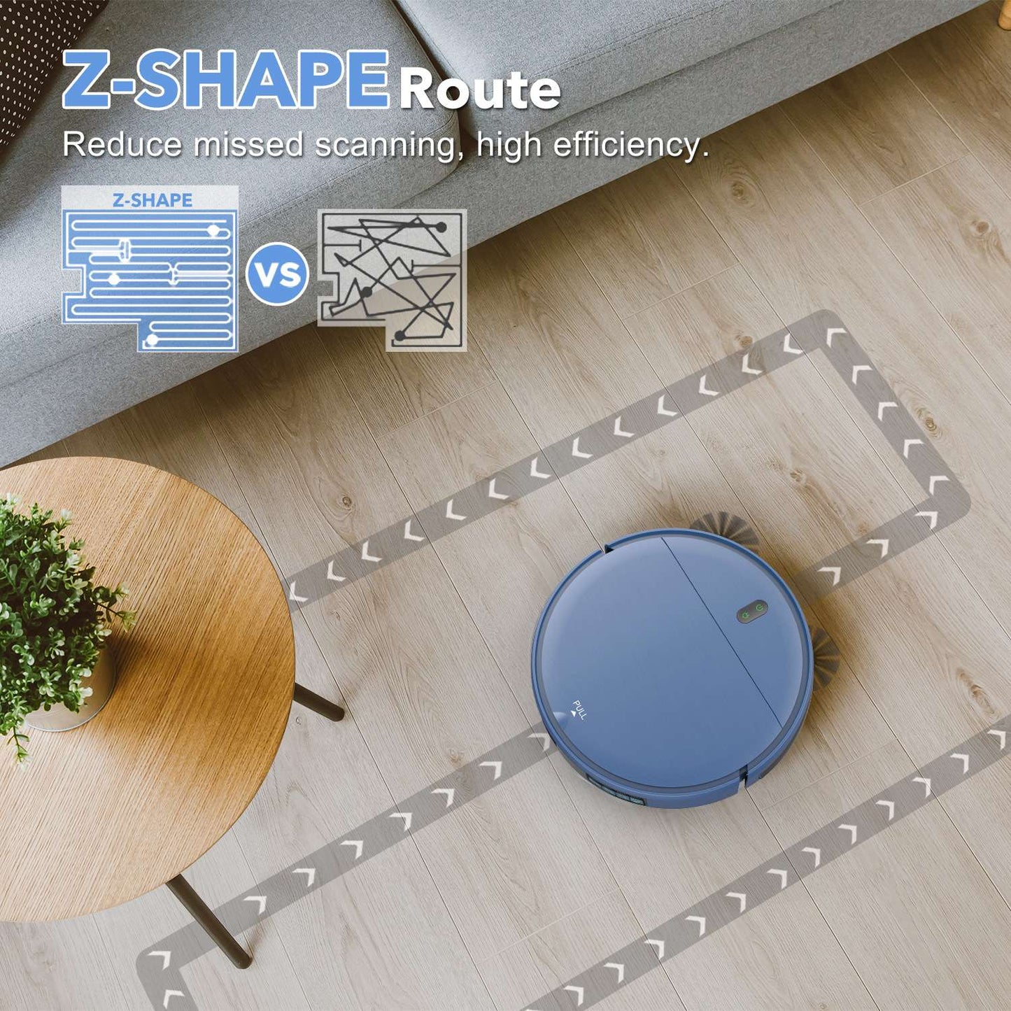 OMESER Blue Robot Vacuum and Mop Combo 2 in 1 Robot Mop and Vacuum 5000Pa Robotic Vacuum Cleaner Floor Carpet Washing Appliance