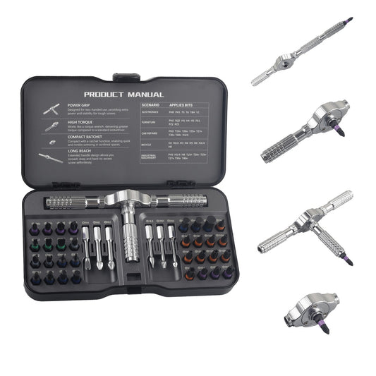 T Screwdriver 40 in 1 Ratchet Screwdriver Set Magnetic Bits Tools Set DIY Precision Hand Tools For Household Repair &PC Repair