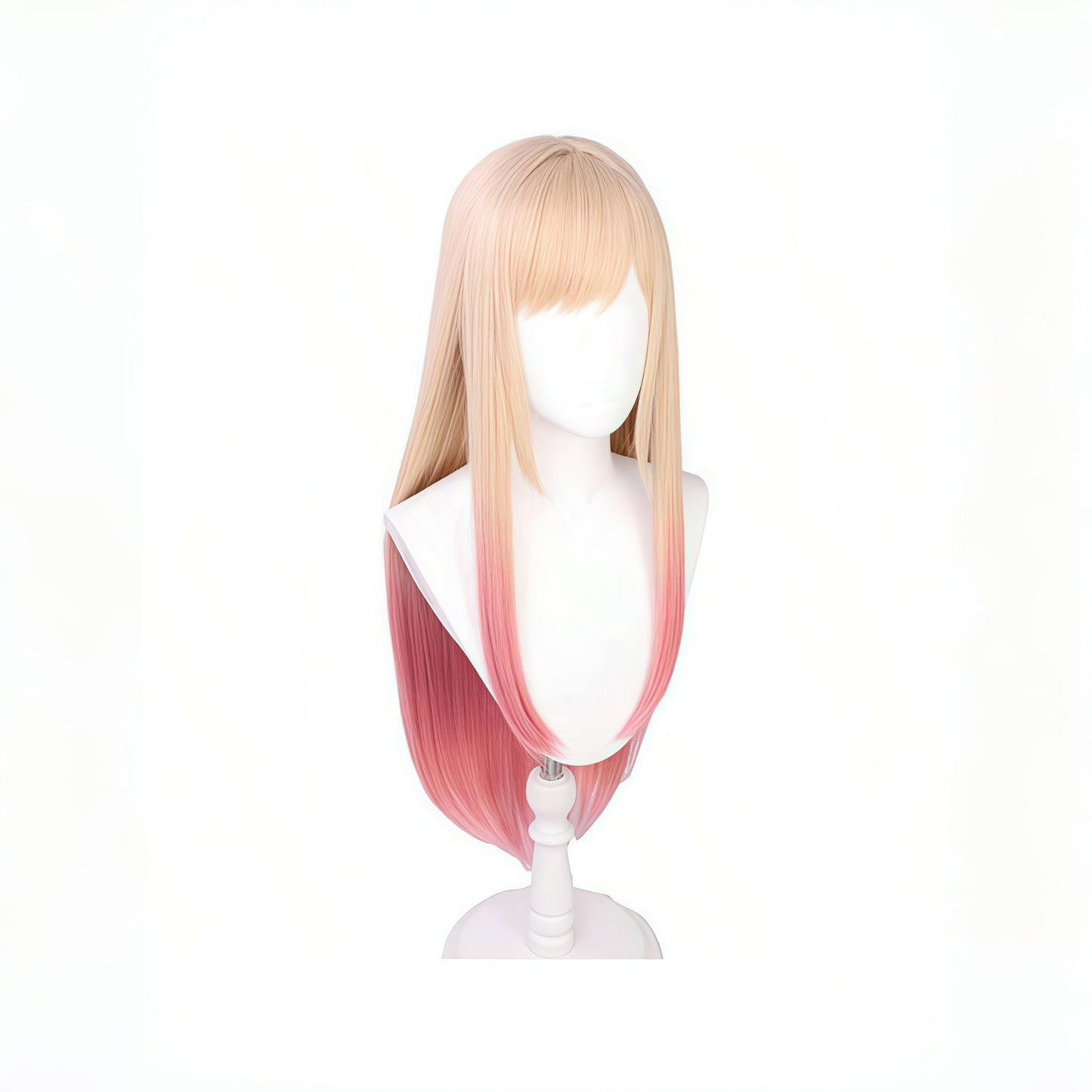 Peruca sintética para cosplay, gradiente vermelho cereja, cabelo longo e liso, efeito de gradiente realista para uso diário, aniversários