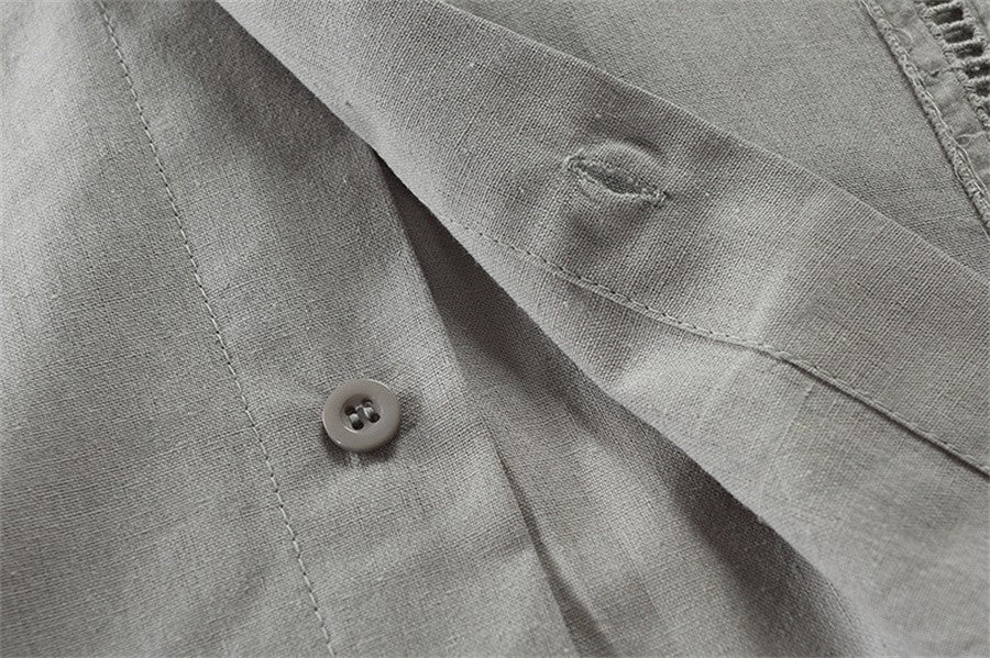 Cotton Linen Men's Guayabera Shirt 2026 New Fashion Short Sleeve Shirts for Men Mexican Cuban Beach Shirt Solid Color Tees