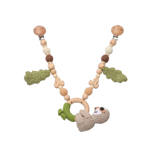Baby Crochet Stroller Toys Wooden Hanging Ocean Stroller Teething Rattle Bell Animal Mobiles Gym Stroller Pendants Gifts Toys