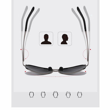 Aviation Metail Frame Polarized Sunglasses Men Color Changing Sun Glasses Pilot Male Day Night Vision Driving