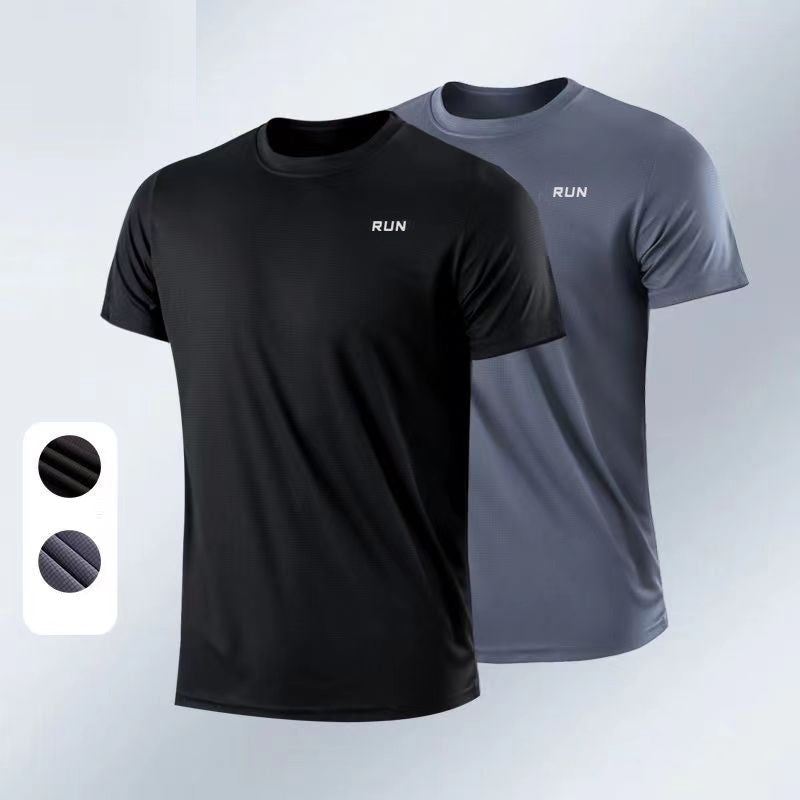 Men Fitness Gym t-Shirt Quick Dry Sport Running Shirts Man Short Sleeve Bodybuilding Top Training Football Jersey Man Sportswear