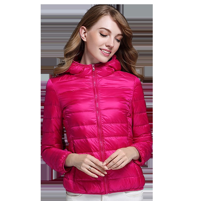 White Duck Down Winter Hoody Jackets Ultra-light Women Down Coats Puffer Long Sleeve Warm Slim Portable Thin Female Outwears 7XL