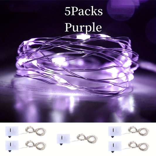 5Packs 2m LED String Lights 8 colors for Christmas atmosphere/birthday room decoration/camping/flowers/cakes/toy decoration