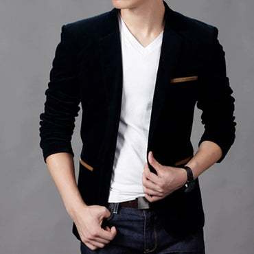 Brand Mens Corduroy Blazers Autumn Spring Fashion Male Slim Fat Casual Suit Jacket Men Blazer Masculino Clothing Vetement Homme