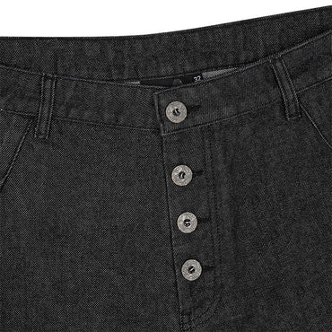 Fashion Retro Cherry Blossom Pattern Embroidery Black Denim Shorts Gothic Hip Hop Men Women Versatile Casual Streetwear Summer