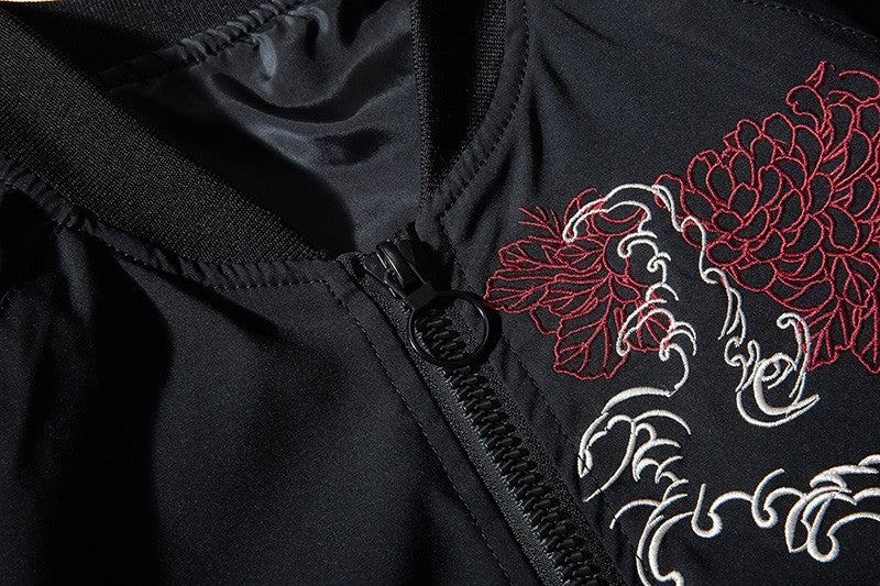 Bomber Jacket Men Chinese Dragon Embroidery Pilot Jacket Retro Punk Hip Hop Jacket Autumn Youth Streetwear High Street Hipster
