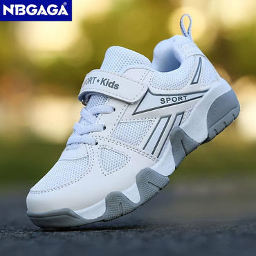 Tênis Infantil Caminhada Respirável Branco Malha Casual para Meninos Esporte ao Ar Livre Antiderrapante Verão