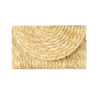 Wheat Straw Woven Clutch Handmade Beach Clutch Lady Wallet Casual Purse Bag Summer Beach Travel Envelope Handbags