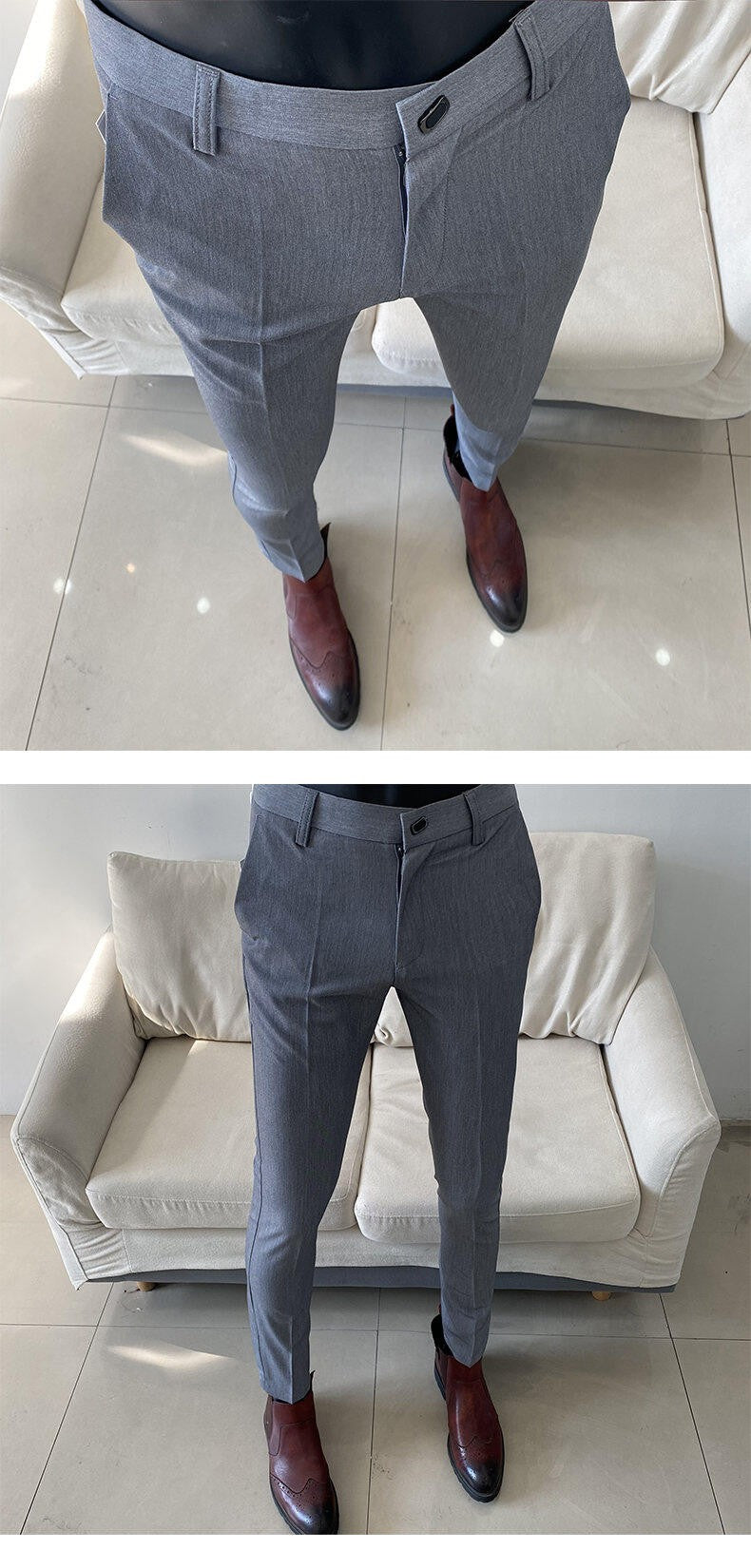 Men Suit Pant 2025 Autumn Solid Elastic Waist Dress Pants Calça Masculina Men Slim Business Office Social Ankle Length Trousers