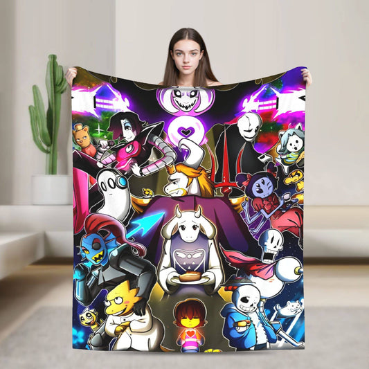 Annoying Dog Game Blankets Undertale Flannel Throw Blankets Bedroom Sofa Printed Ultra-Soft Warm Bedspread