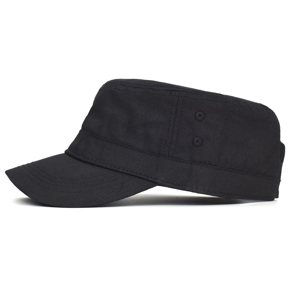 Bonés Militares de Lona Encerada Algodão Masculinos Impermeáveis Chapéu Cadete do Exército Design Único Vintage Topo Reto